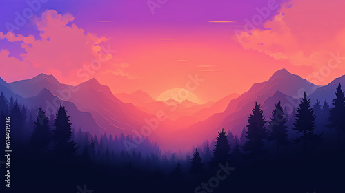 Twilight gradient background.