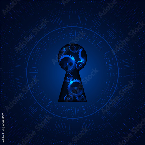 Abstract circuit technology background with digital data connection system and computer electronic design. keyhole abstract futuristic technology. Vector design.