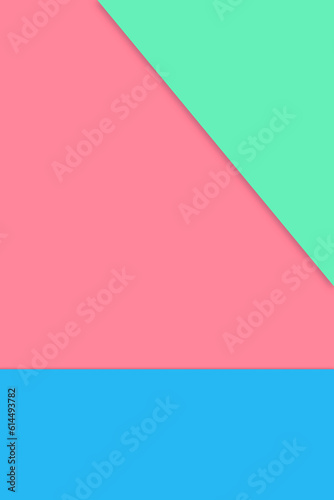 plain bright papers forming two triangles and vertical blank rectangle for creative cover designing