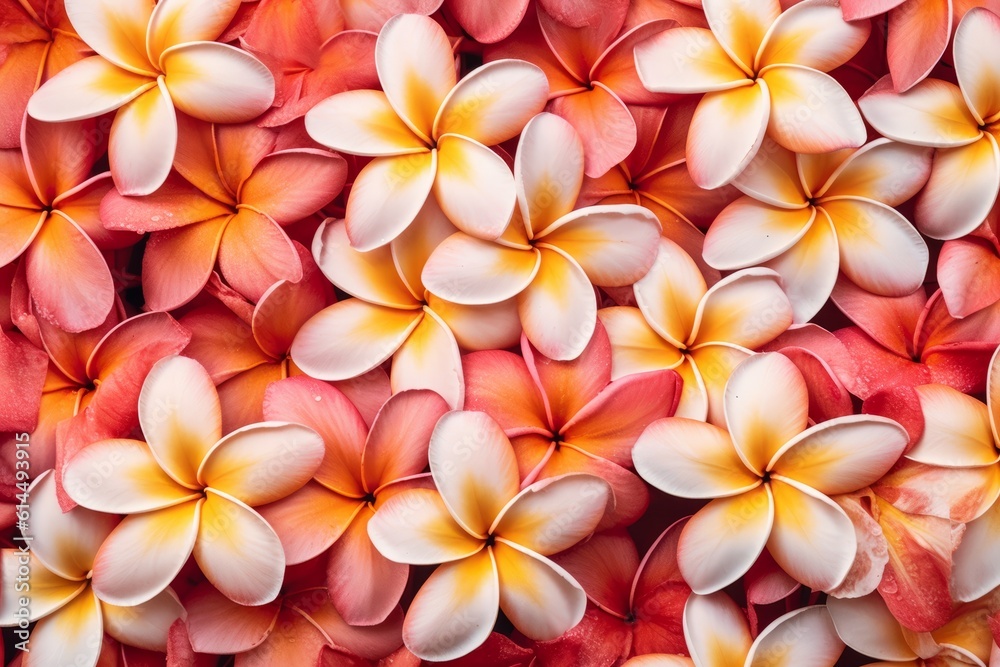 Vibrant frangipani flower art created with Generative AI technology
