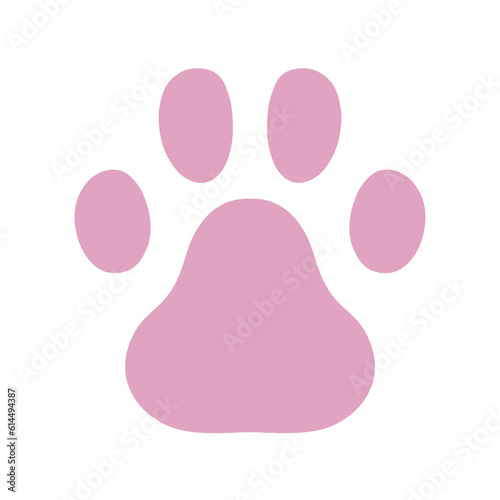 Pink paw clip art with transparent backgorund