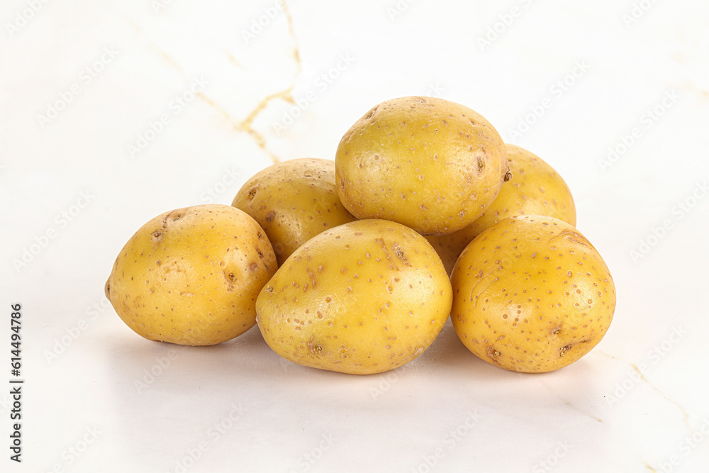 Raw young baby potato heap