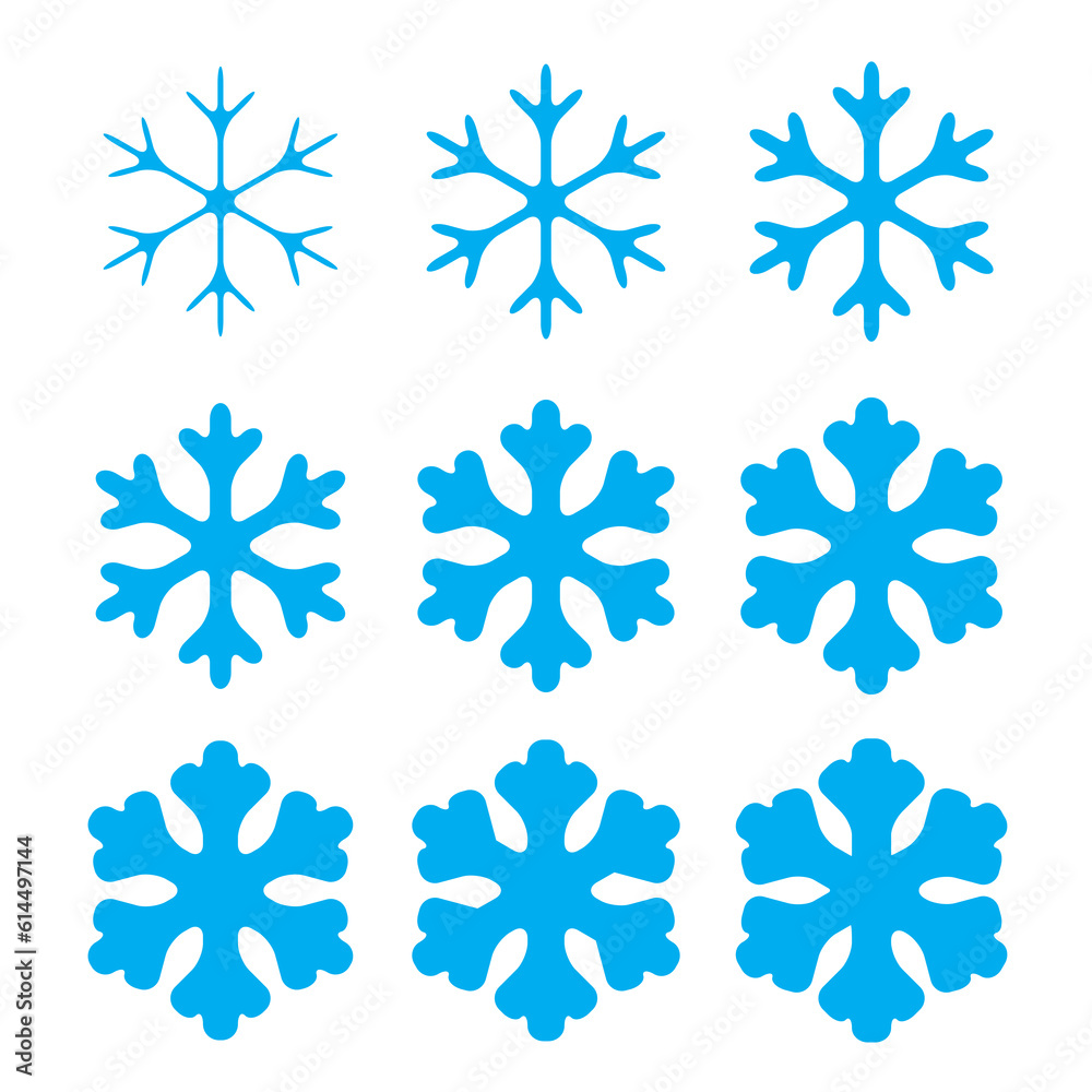 Snowflake Icon, Minimal Snow Symbol, Snow Flake Sign, Snowflakes for Winter Design and Christmas Decoration Snowflake Icon, Minimal Snow Symbol, Snow Flake Sign, Snowflakes for Winter Design and Christmas Decoration