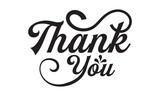 Thank you text or lettering handwritten typography design