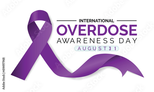 International Overdose Awareness Day (31th August).Stop overdose  ingestion or application of a drug or other substance. Horizontal Banner Template Design. Vector Illustration. photo