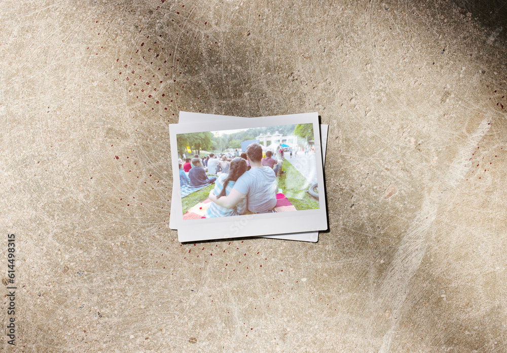 Mockup of two customizable instant camera photo prints available with ...