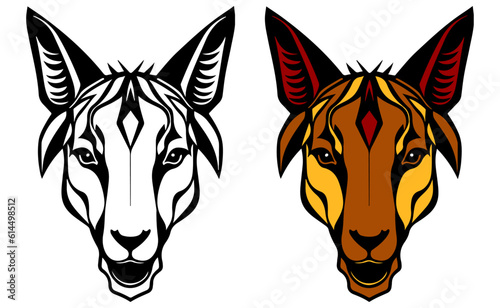  Flat Colors Vector Artwork of a Goat Head