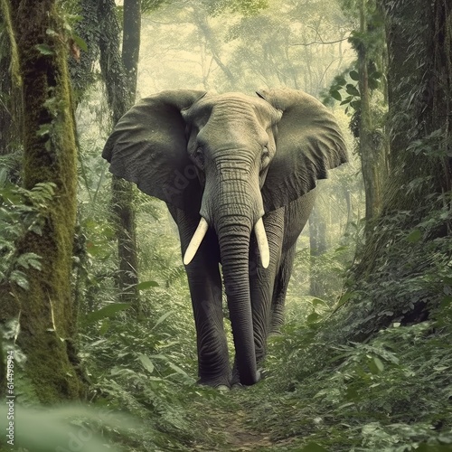 Elephant standing in the jungle.