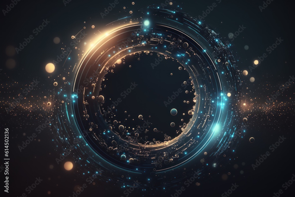 Obraz premium Futuristic Circle Abstract Background - Generative AI