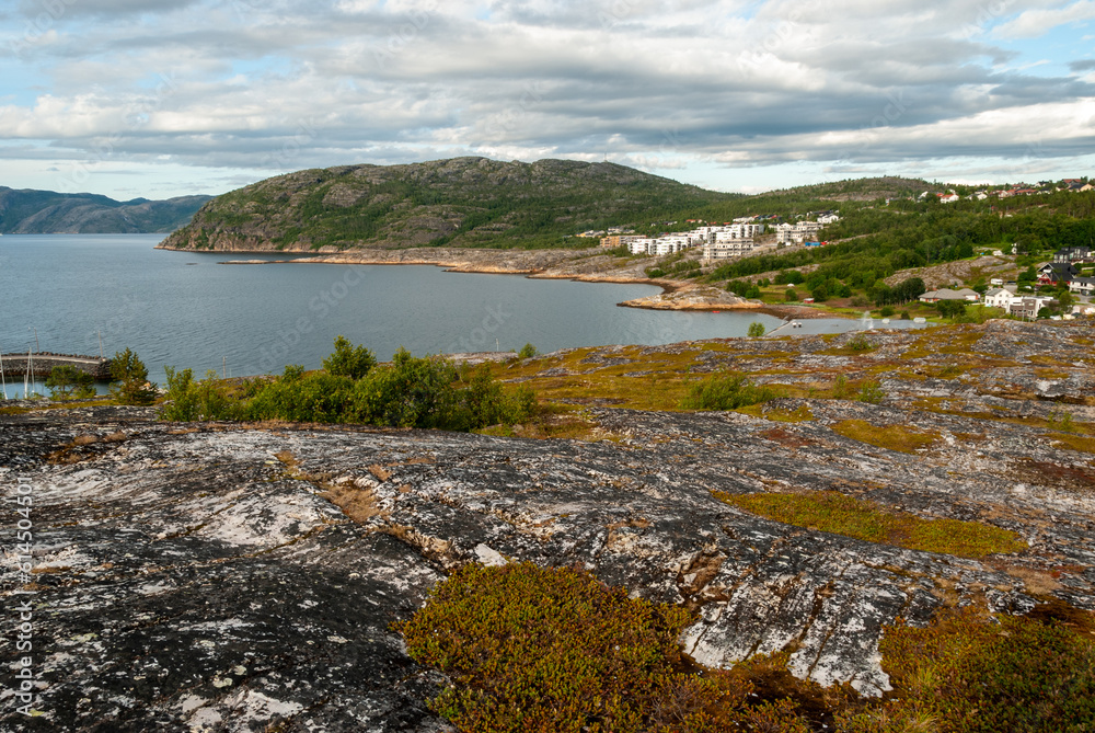 View of Alta town and Altafjorden, Finnmark, Norway