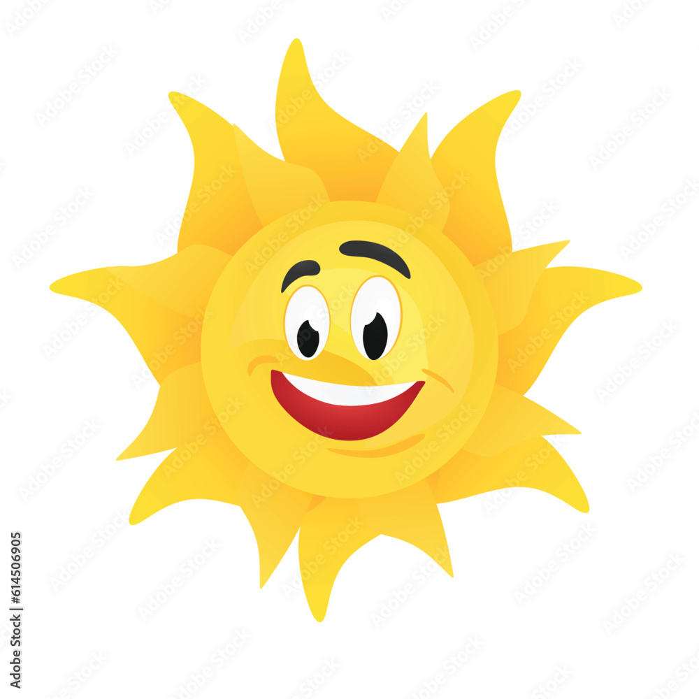 Smiling sun isolated. vector illustration Smiling sun isolated. vector illustration