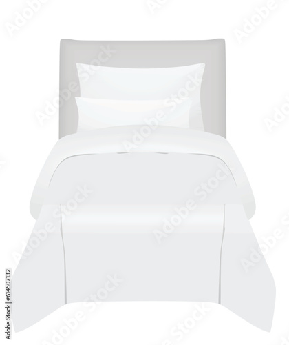 White single bed. vector illustration