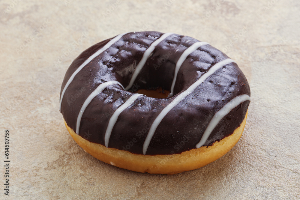 Glazed sweet tasty chocolate donut Glazed sweet tasty chocolate donut