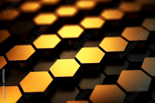 abstract gold background with hexagons