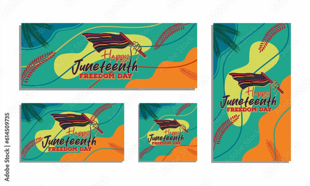 juneteenth freedom day banner design template