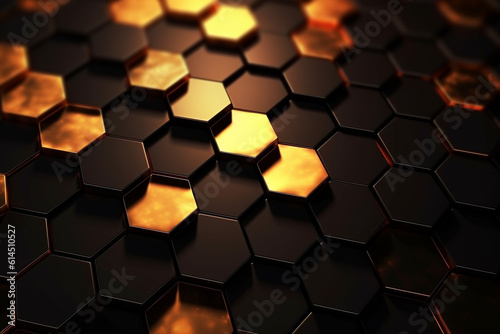 abstract gold background with hexagons