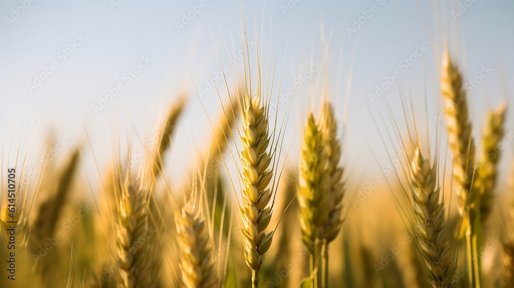 A golden wheat field, Generative AI A golden wheat field, Generative AI