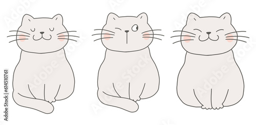 Fototapeta Naklejka Na Ścianę i Meble -  cute funny cat cartoon image PNG
