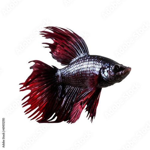 Siamese fighting fish isolated on transparent background. Betta fish