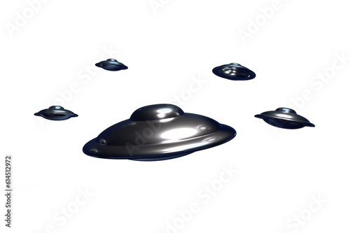 UFO ILLUSTRATION - FLYING SAUCER FLYING AT NIGHT