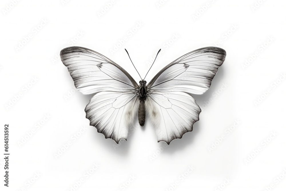 Isolated on a white background, a graceful butterfly captivates with its vibrant colors and delicate wings. Generative AI Isolated on a white background, a graceful butterfly captivates with its vibrant colors and delicate wings. Generative AI