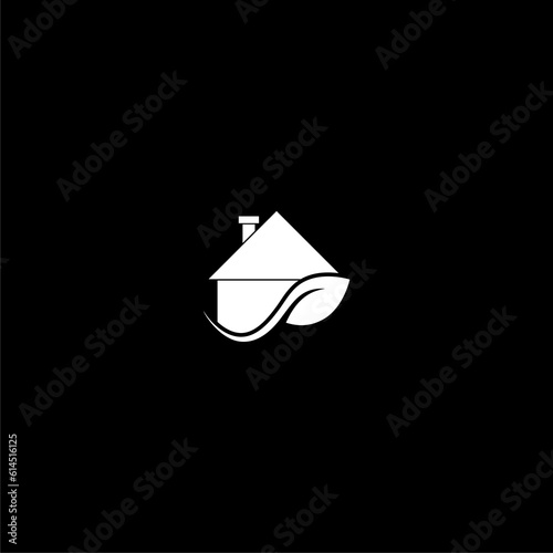  Eco house icon isolated on dark background