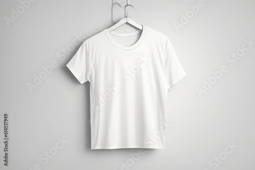 White T-shirt with trempel, mokup, ai generative
