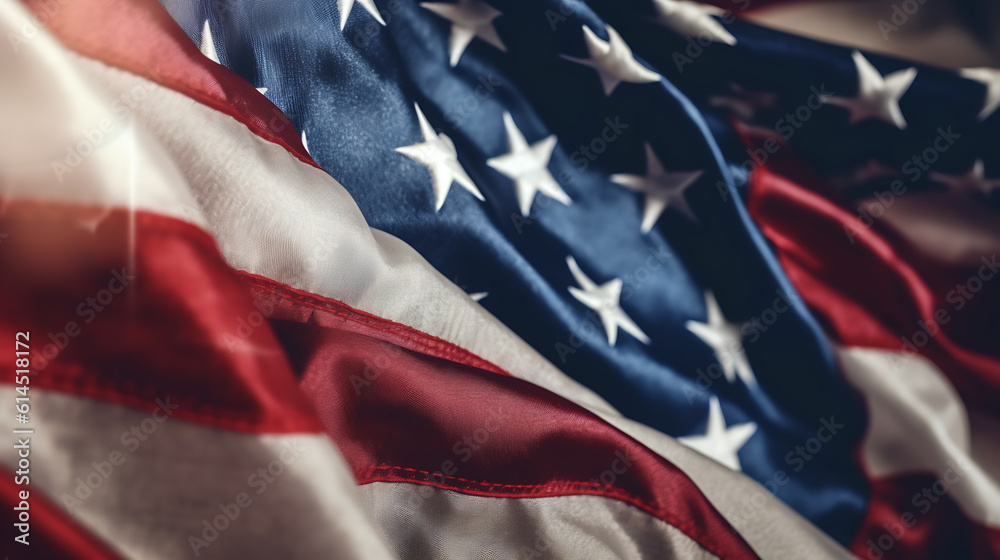 Obraz premium Waving american flag.Created with Generative AI technology.