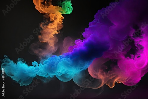 natural colored symmetrical smoke cloud turbulence abstract background ai generative
