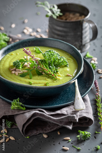 Vegan broccoli soup as hot ...