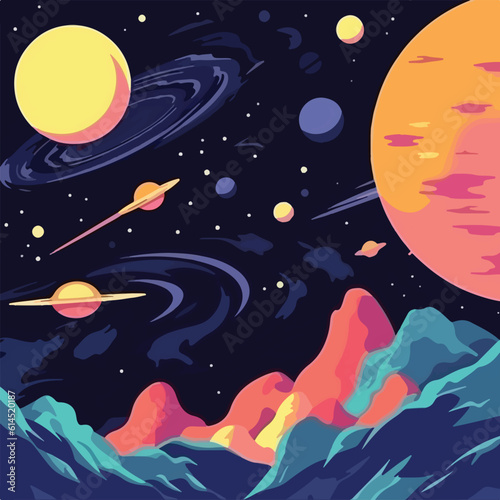 Space theme background flat design