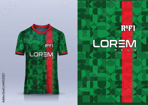 Sports jersey and t-shirt template sports jersey design vector mockup. Sports design for football, racing, gaming jersey. Vector