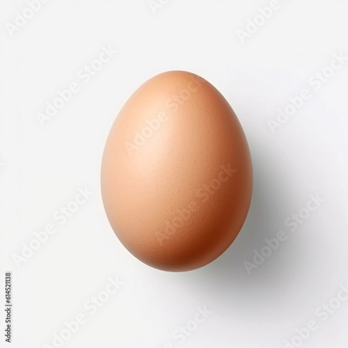 Single chicken egg isolated on white background, Generative AI