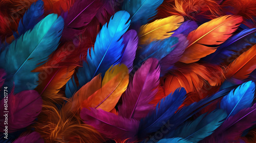 Colorful feathers from above © didiksaputra