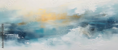 Abstract landscape, heavy brush strokes, pastel colors, pale minimalism. Wall poster print template. Painting art. Hand drawn by dry brush of paint background texture. Artistic pattern generative AI