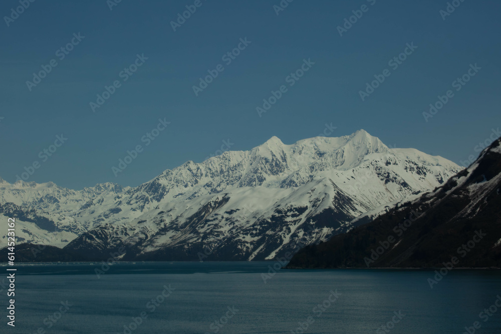 scenic Alaskan snowcapped mountains from an ocean view heading into Juneau Alaska scenic Alaskan snowcapped mountains from an ocean view heading into Juneau Alaska