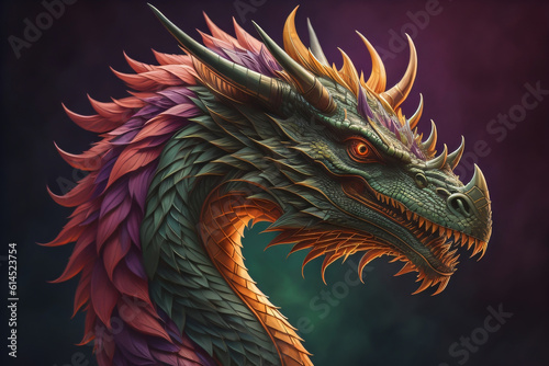 Photo generative Ai of Dragon head illustration © Fernandha theori