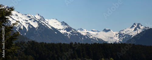 Scenic panoramic photograph of an Alaska landscape 