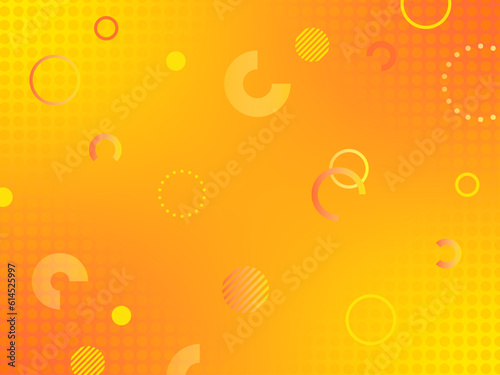 オレンジと黄色のグラデーション　ポップな幾何学模様の背景	