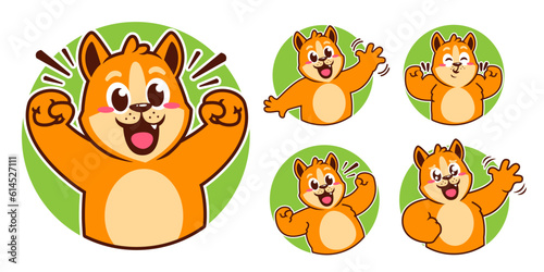 Shiba inu cartoon stickers