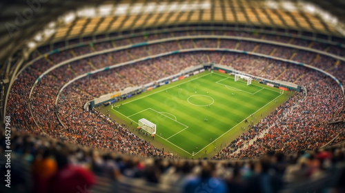 Photo top view of a soccer stadium