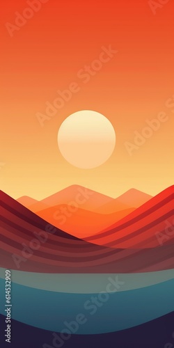 Minimalistic Sunset. Created with Generative AI