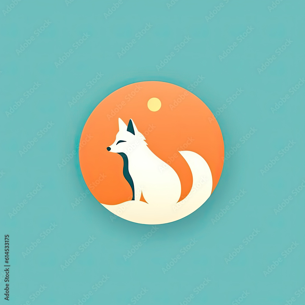 Obraz premium minimalist fox isolated logo generative ai