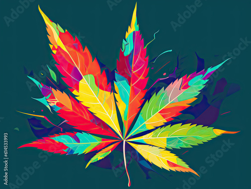 Stylized Cannabis Leaf Illustration