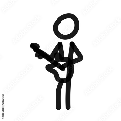 guitar player block figure simple drawing
