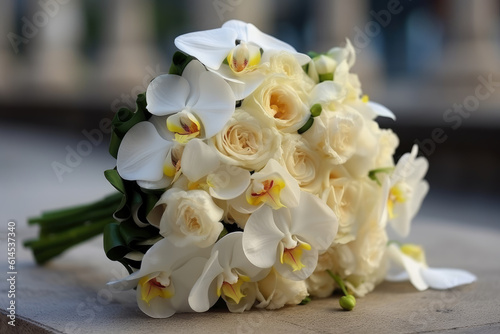 Beautiful wedding bouquet close-up, AI Generated