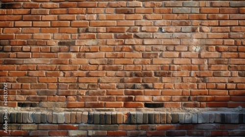 Red Brick Wall with Ledge.