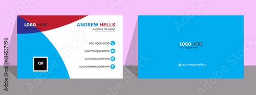 Business card,creative modern name card,Minimal Individual Business Card Layout,Personal visiting card with company logo,Vector,illustration. Stationery design

