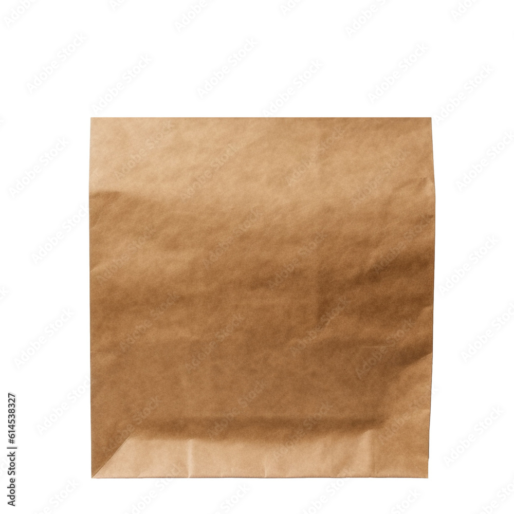 Brown paper bag isolated on transparent background