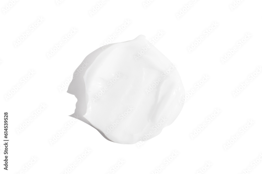 A smear of white cream on a white background.7 A smear of white cream on a white background.7